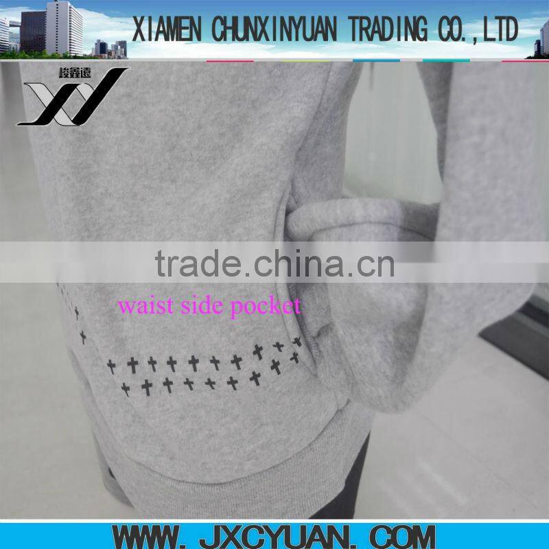 China wholesale new style printed gray man pullover hoodies coat