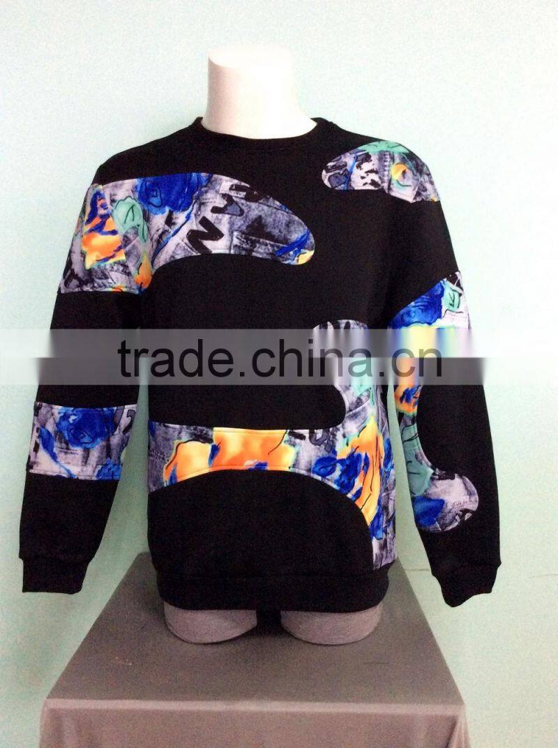 2016 new design plain korean fashion men's pullover matching varisty hoodies in high quality windbreaker clothing