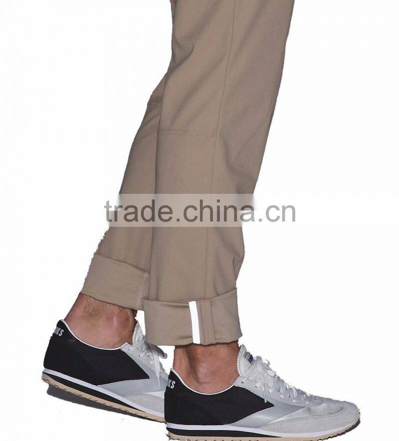 Delicate straight cut pants 100% cotton plain men casual pant