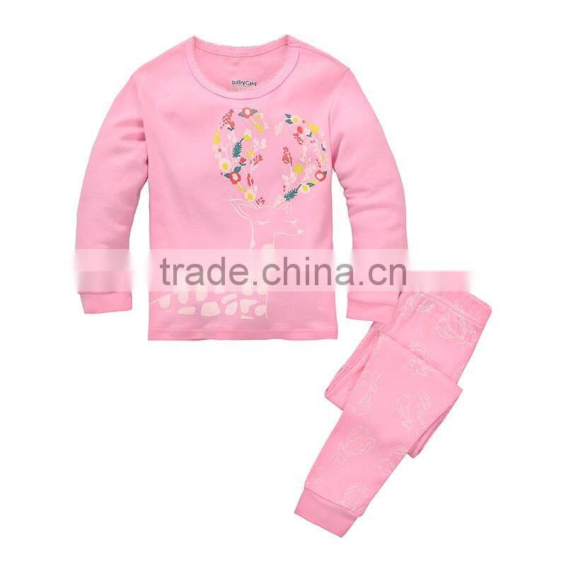 S15881A baby kids cotton pajamas 2017 organic sleepwear