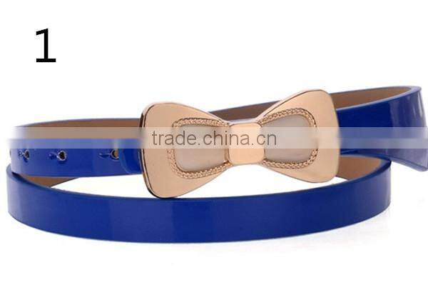 latest design new model hot sale 12colors choice with butterfly design PU leather material belt women