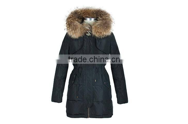 Womens faux fur coat long down coat with fur