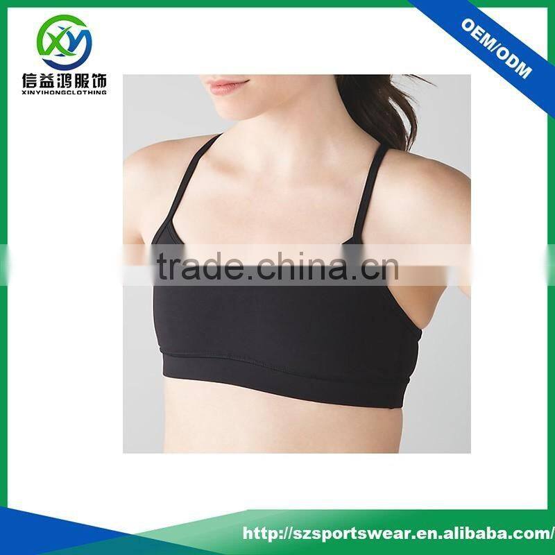 2017 Hot selling women polyester /spandex blend fabric moisture wicking yoga sport bra