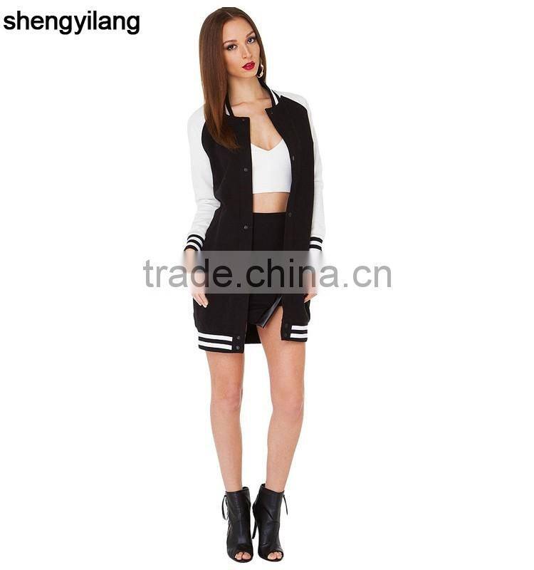 new fashion contrast colour autumn winter hoodies dress longline hoodies