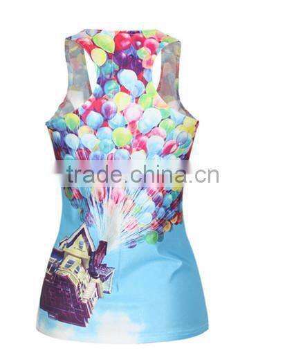 Coloured balloon digital printing Women's tank top