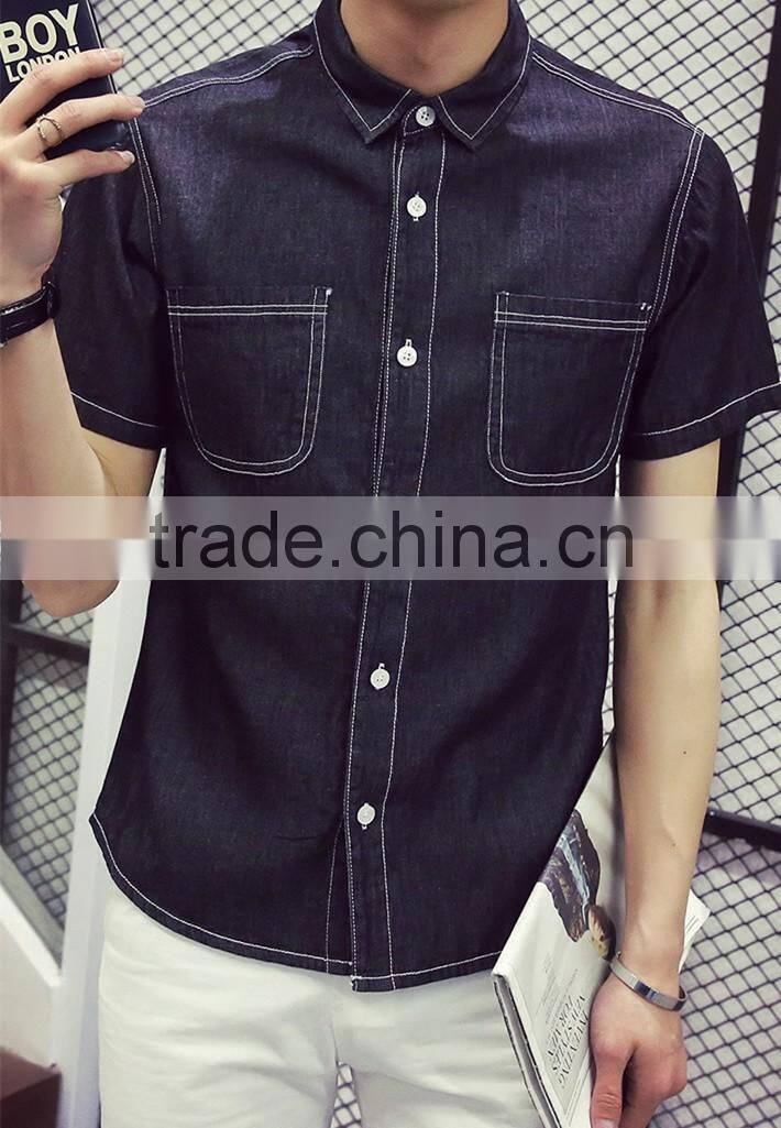 Short sleeve shirt retro plus-size half sleeve lining cowboy clothing