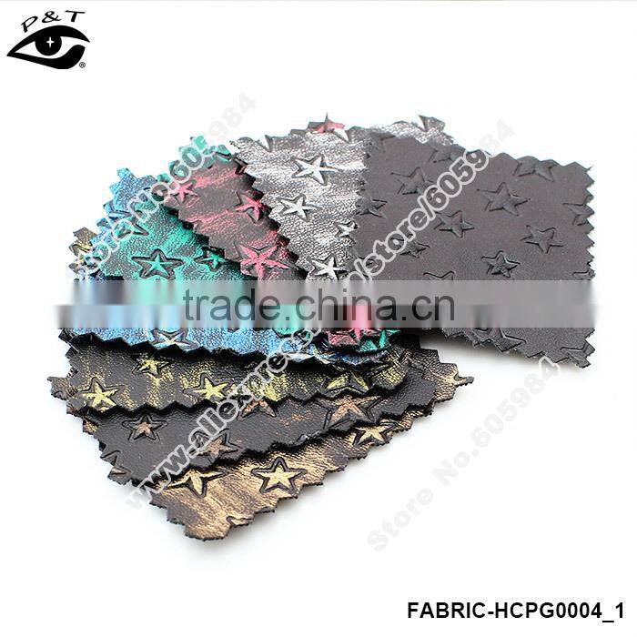 Synthetic Leather PU leather Colorful Star Printed Patterns For Shoes Bags Furnitures