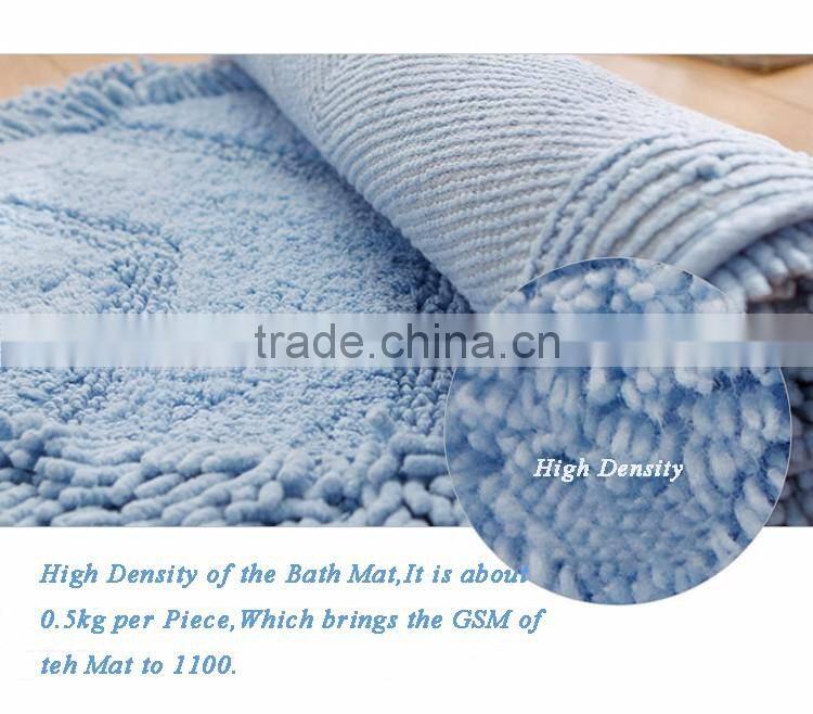 Chenille bath mat non slip shaggy microfiber chenille mat for floor