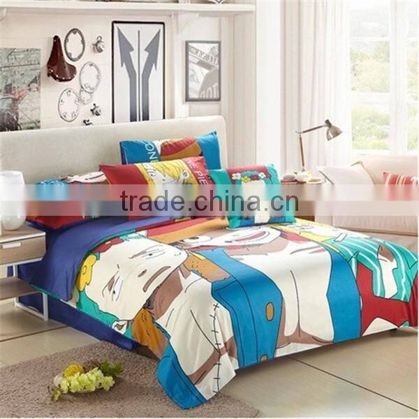 Hot anime One Piece bedding set hot selling model, One Piece 3D Zoro design cotton bedding set, best gift for boys