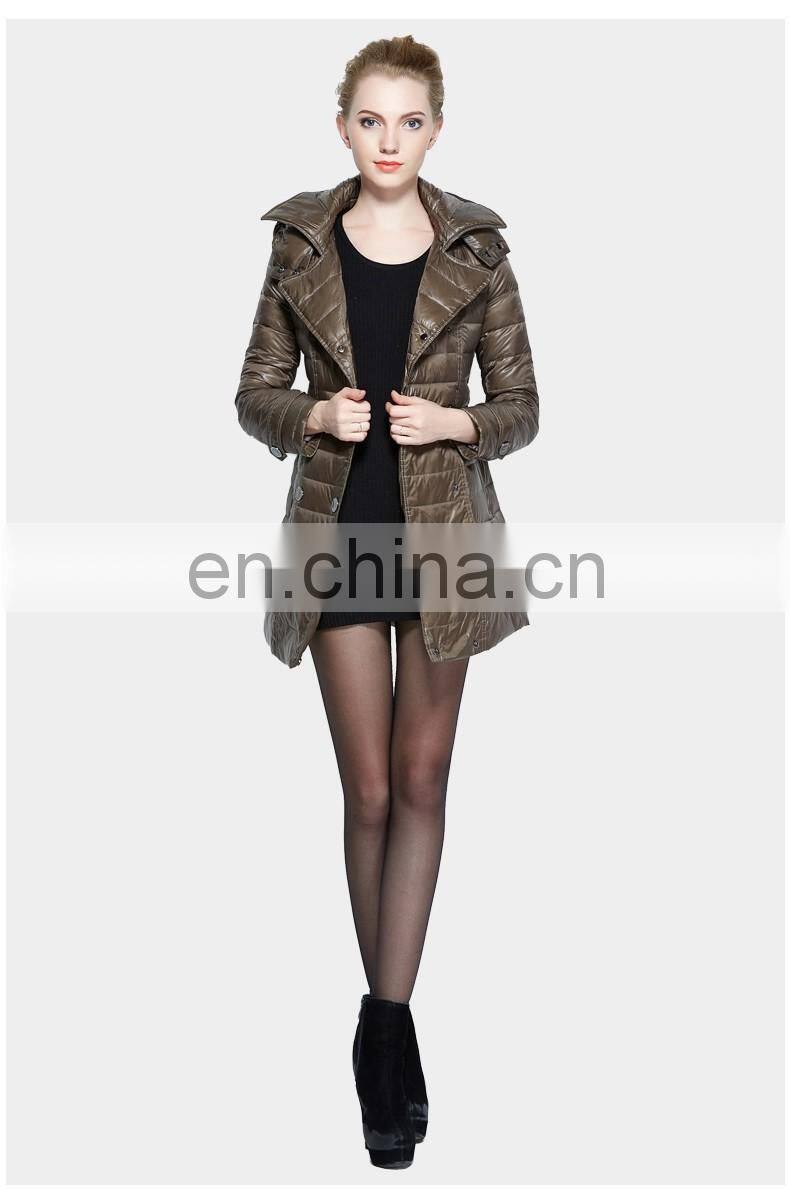 Elegant ladis down coat long pattern warm women down jacket