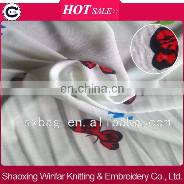 single Jersey knitting FDY spandex print fabric for lady dress garment