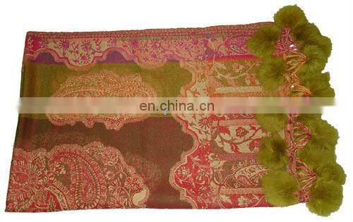 Paiseley design shawls with Fur balls