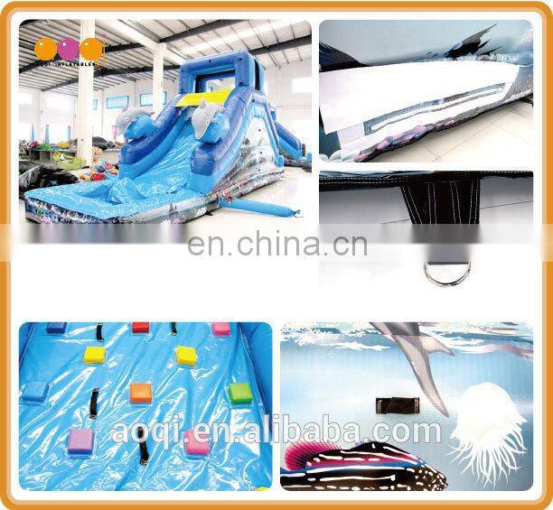AOQI with free EN14960 certificate inflatable child water slides
