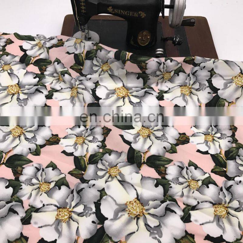 2017 summer new arrival digital printed chiffon fabric polyester stretchfabric