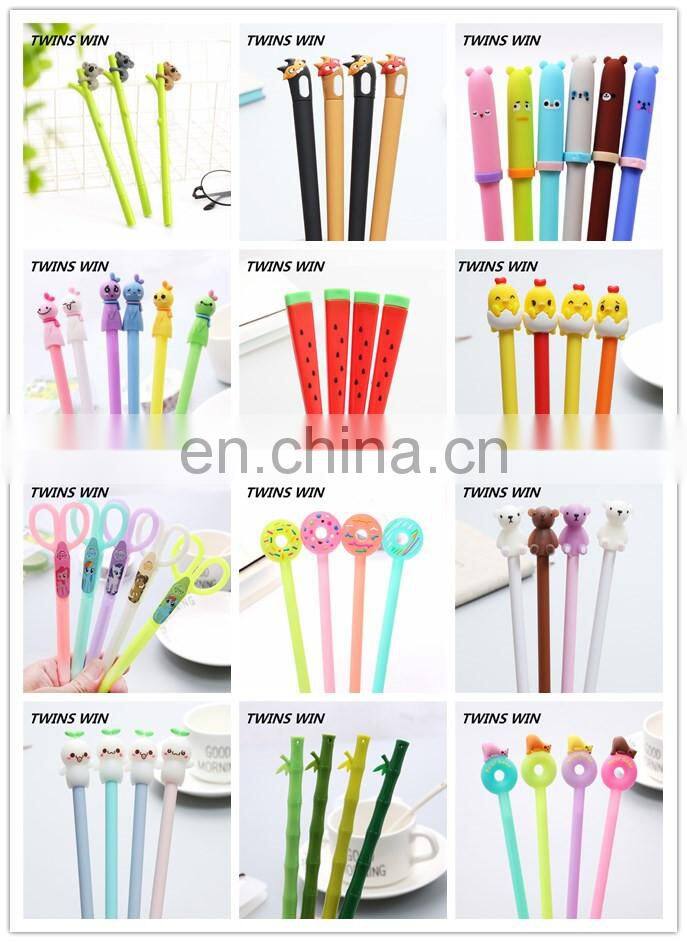 Top sale office supply cute stationery korea Novelty promotional personalised eco-friendly plastic gel-ink pens free samples