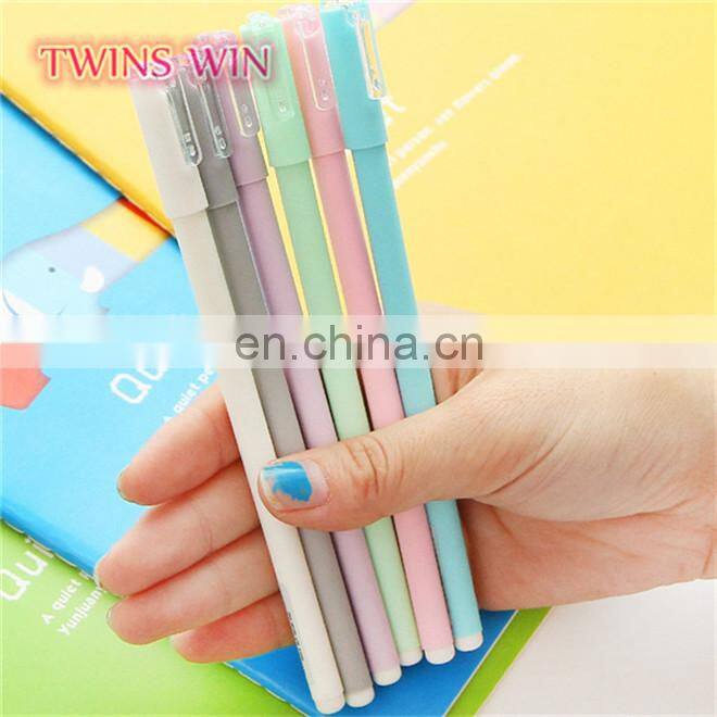 New design korean stationery promotional office school cute fancy multicolor plastic pens gel ink pen with custom logo