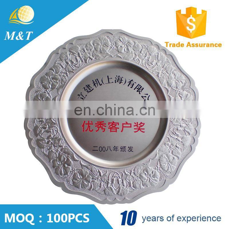 2016 high quality custom metal souvenir plate