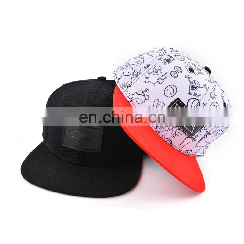 Direct factory 6 panel match color flat brim caps snapback