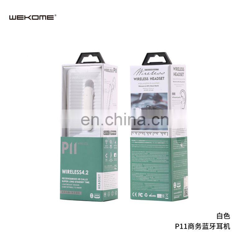 Commercial Single Earbud Wireless Communication and In-Ear Style Bluetooth V4.2 Earphone 110mAh