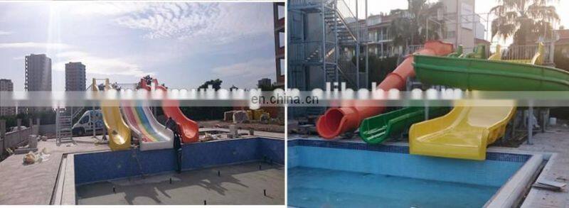 Water Swimming Pool Curved Slide Playground Slides For Recreation Center