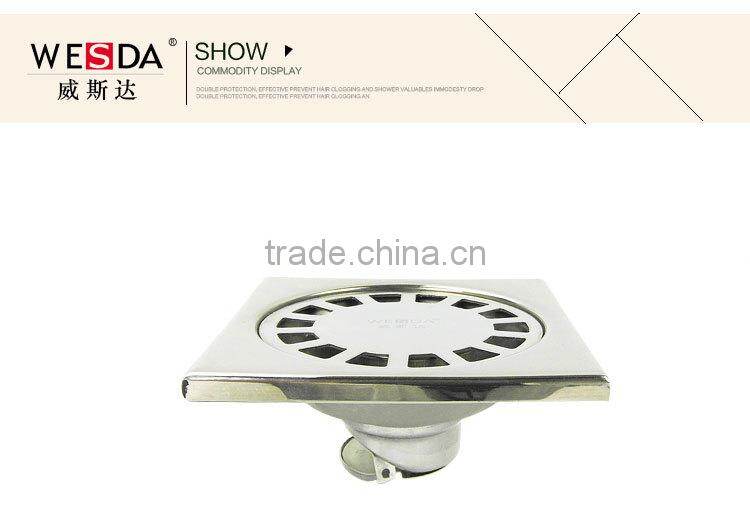 WESDA 3.5inch High Quality Double sealing Brass Floor drain,rectangular floor drain,floor drains stainless steel