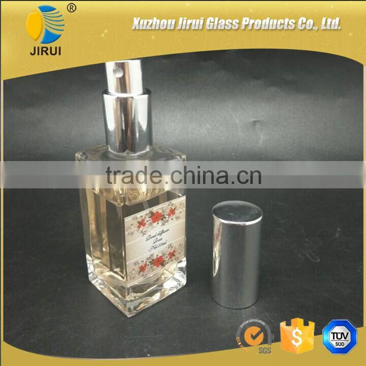 50ml square glass perfume bottles with pump