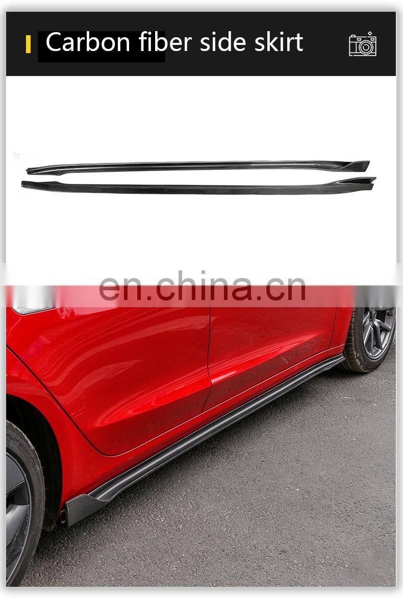 RD New Arrival Vors Style Carbon Fiber Body Kit Front Lip Side Skirts Rear Bumper For Tesla Model 3