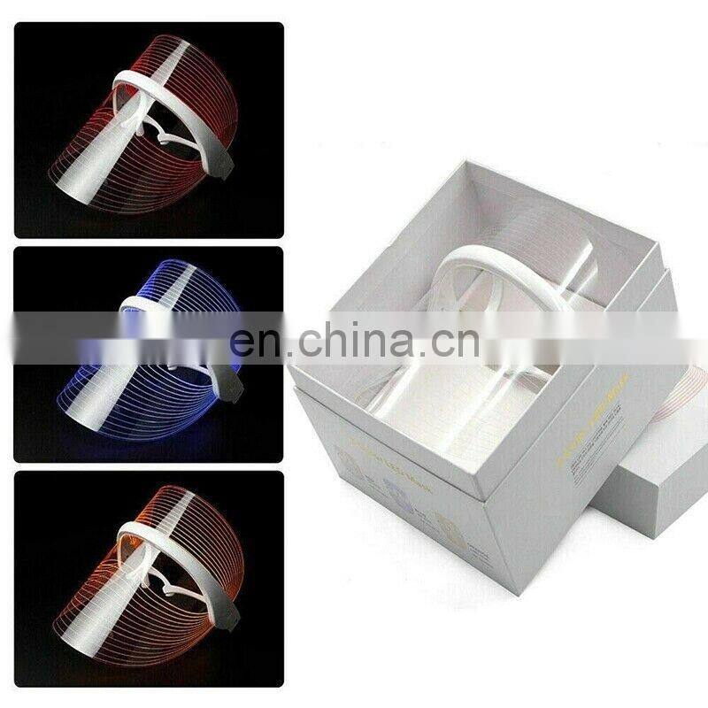 3 Color LED Light Photon Face Neck Rejuvenation Skin Facial Therapy Wrinkle