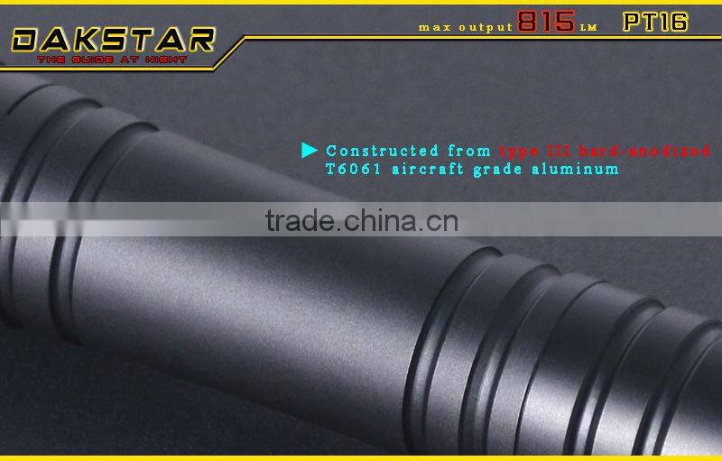 DAKSTAR PT16 CREE LED XML T6 815LM 18650 Rechargeable Aluminum Mini Police Emergency Pocket LED Flashlight
