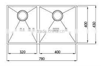 Undermount Double Bowl Kitchen Sink-SUS 200A