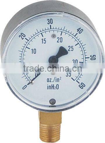 63mm capsule mbar gas pressure gauge brass connection