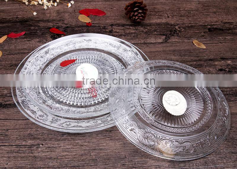 china cheap wholesale plates set/clear glass charger plates wholesale