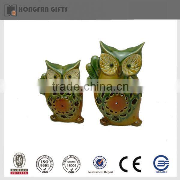 Cheap LED festival ceramic owl light