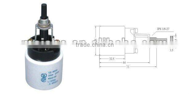 One-way rotary switch ceramic UL e26 porcelain lampholder