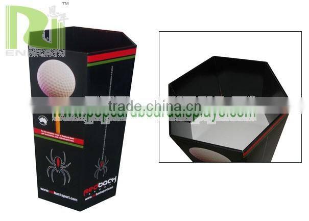 Hexagonal storage Corrugated Cardboard Dump Bin for retail