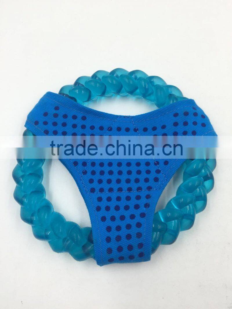 Pet Dog Frisbee Disc Teeth Cleaning Cotton Rope Circle Tug fetch Toy