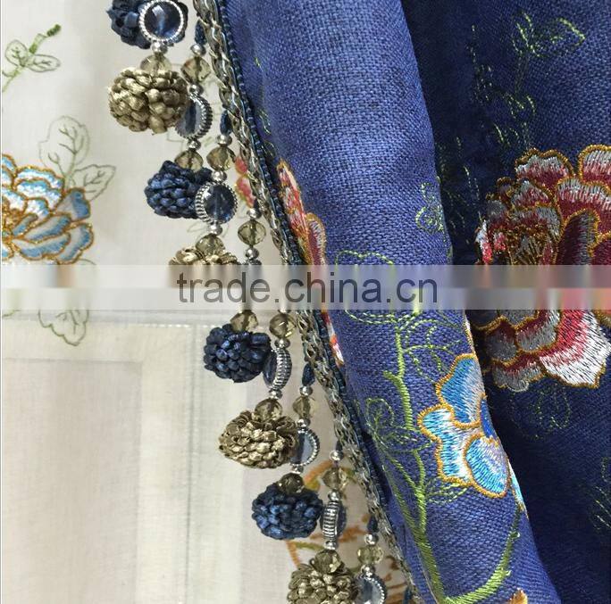 Embroidered linen curtains good quality curtains shade curtains