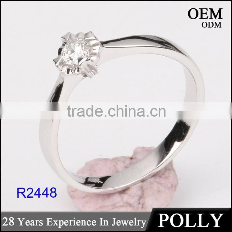 New design ladies finger single stone ring designs 925 sterling silver