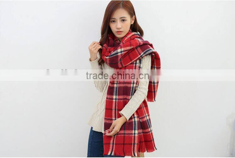 Wholesale Woman Plaid Cashmere Pashmina Scarf And Shawl