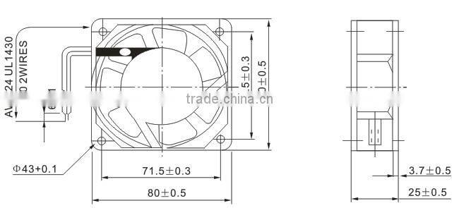 SALZER PD80B-220 80X80X25mm Series AC Axial Flow Fans ( TUV, CE certificate )
