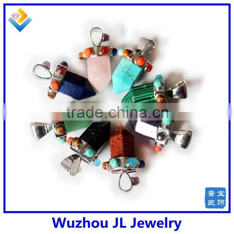 wholesale natural crystal pyramid lalique crystal single big stone pendant