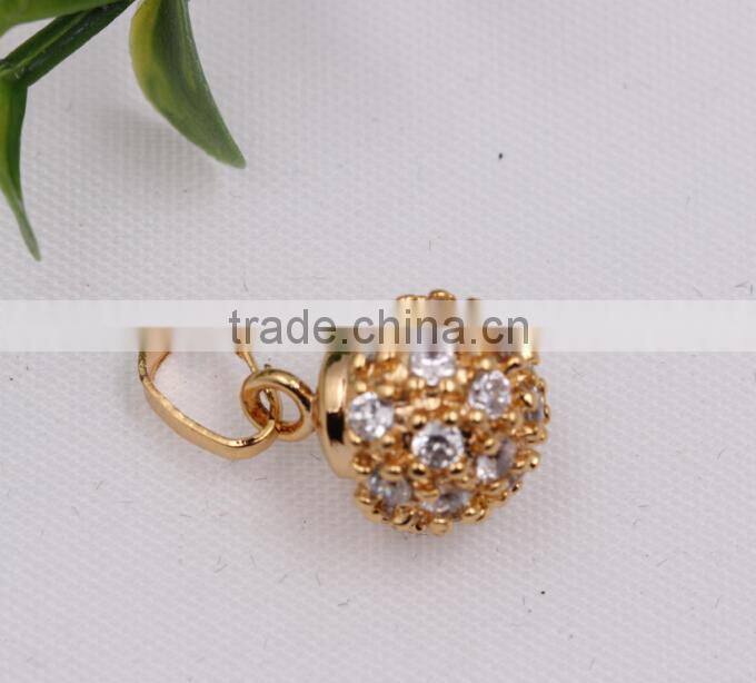 Latest Charm Fashion Gold Ball CZ Necklace Pendant Jewelry