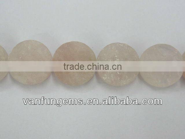 16 inch natural rose quartz round coin