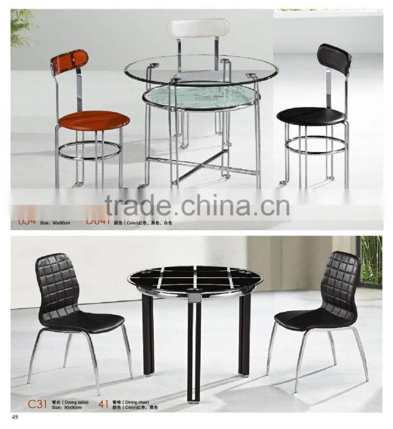 hot sell round wooden dining table with glass top factory sell directly YY26