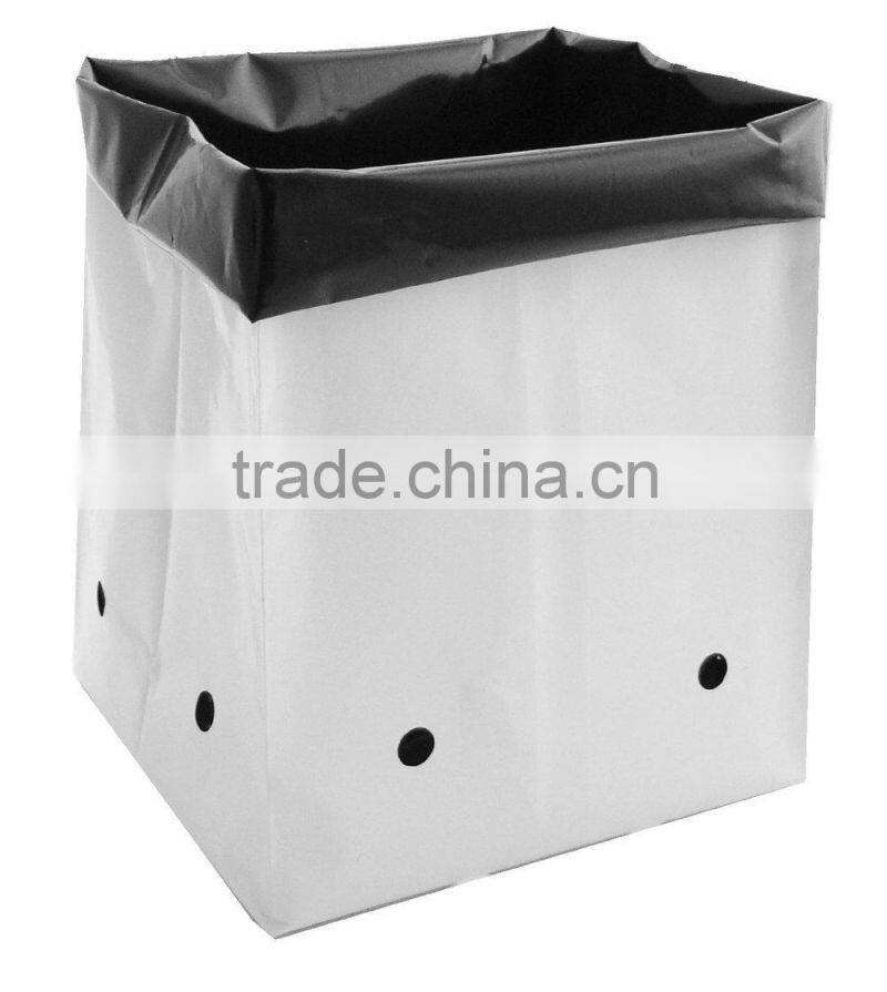 90% light reflective white and black hydroponic plastic bag
