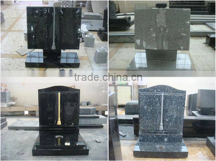 European style book shape granite tombstone