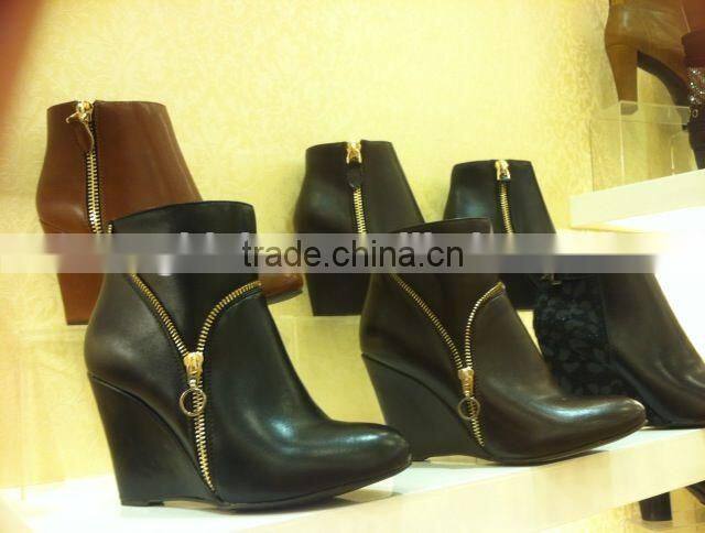 2014 fashion ladies ankle boots ladies low heel dress boots pu leather boots