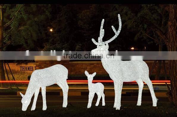 3D family set sika deer outdoor animals christmas lights motif light
