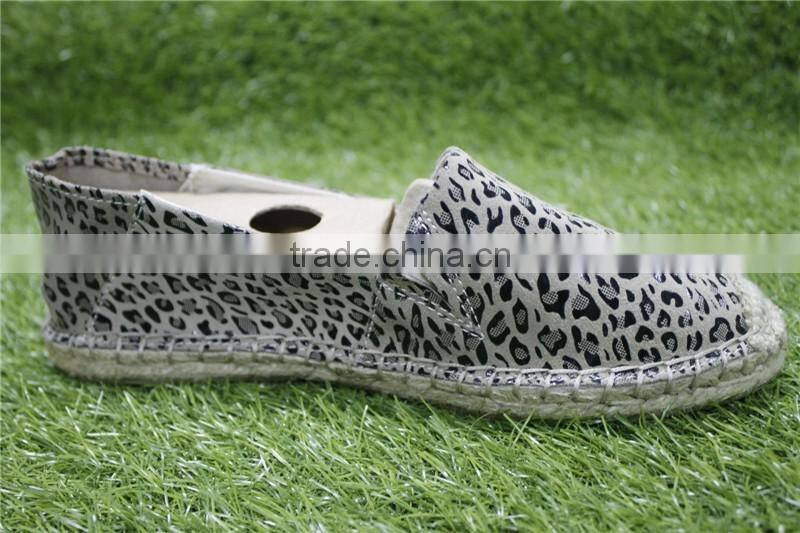 Leopard Espadrilles Ladies Shoes Jute Canvas Shoes