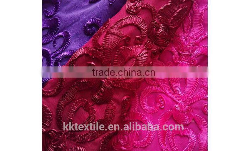 Purple Chemical Lace Satin Embrodiery Design 2015